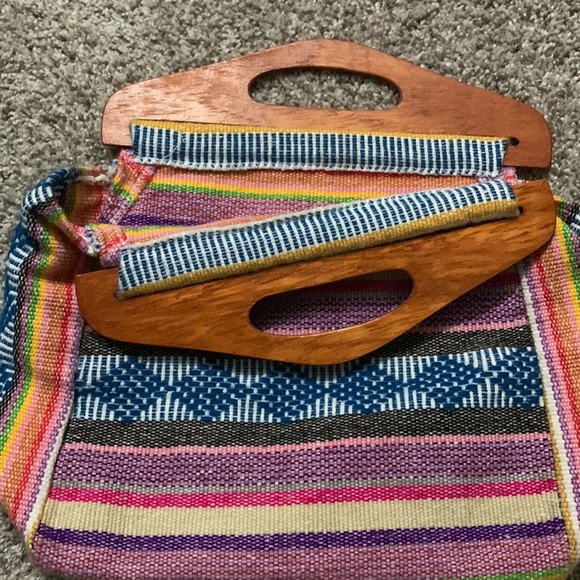 Aztec purse wooden handles - Picture 2 of 5